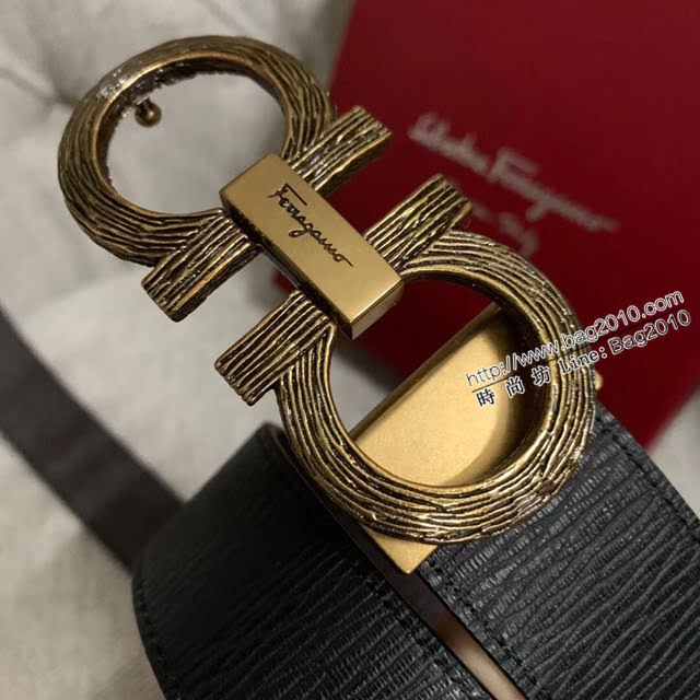 菲拉格慕男士皮帶 Ferragamo雙面牛皮紋理腰帶  jjp2057